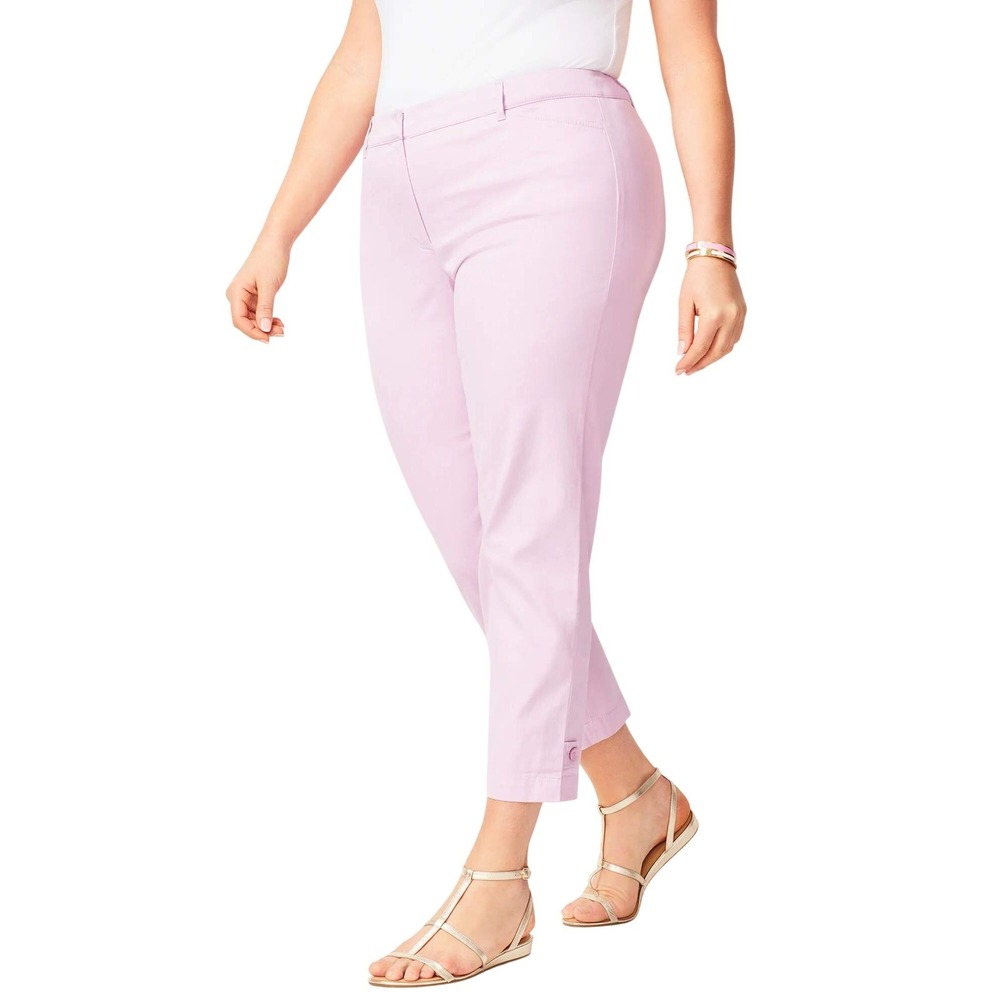 Talbots Women's Slim Leg Fit Flat Front Perfect Crop Mid Rise Solid Pants Sz 10